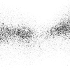 Fototapeta premium Black particles splatter on white background. Abstract grunge black and white distressed texture overlay effect 