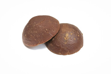 Palm Sugar on White Background