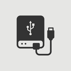 Vector Simple Isolated External Hard Drive Icon
