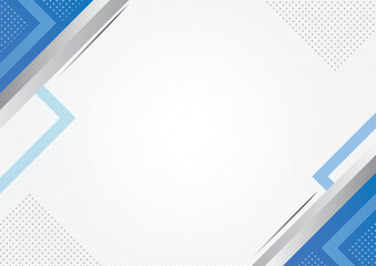 White background with Blue Geometric and white line pattern background design