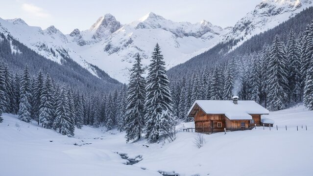 winter landscape in the mountains