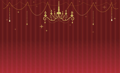 クリスマスのシャンデリア背景装飾イラスト