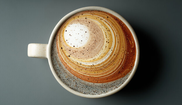 National Cappuccino Day representing abstract coffee cup art - Powered by Adobe