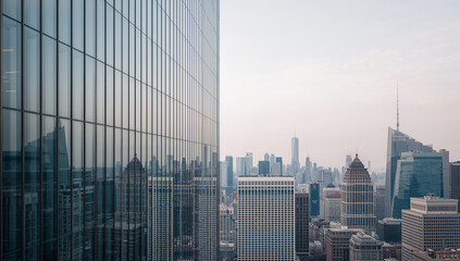 Obraz premium Stunning Cityscape with Skyscrapers and Reflections