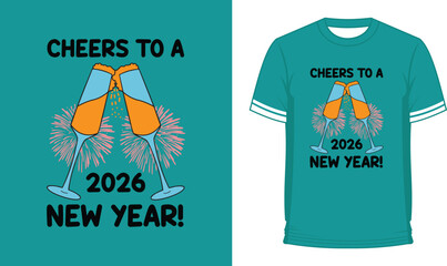 Cheers to a New Year! 2026 New Year T-shirt Design