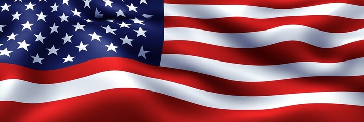 Obraz premium High-Quality Stock Image of the American Flag Waving in the Breeze, Symbolizing Freedom and Unity