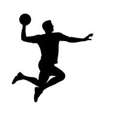 silhouette handball man jumping
