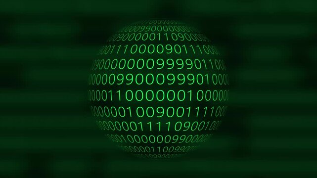 Binary Code Background on Computer Screen. Technical environment programming, binary code in the future. Programming concept.