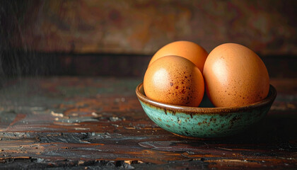 Eggs in a Rustic Bowl