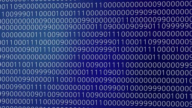 Binary Code Background on Computer Screen. Technical environment programming, binary code in the future. Programming concept.