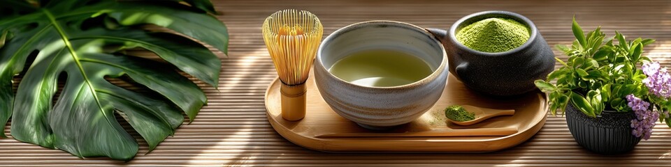 Minimalist Matcha Concept - Japanese Green Tea Aesthetic