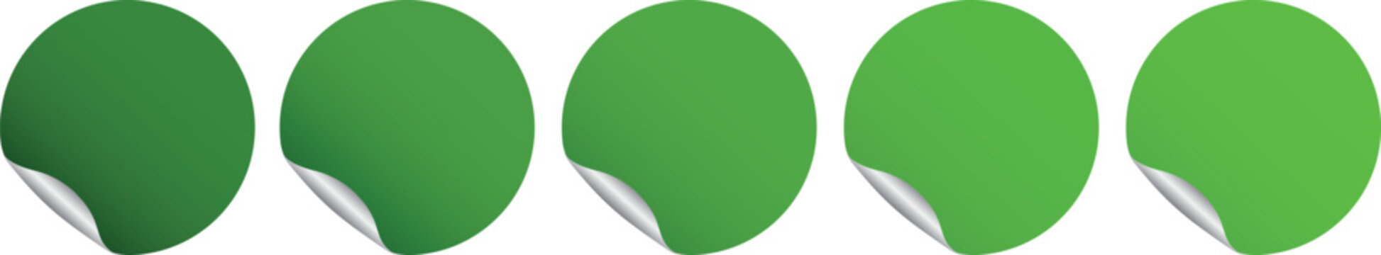 green colored round sticker label banners - vector design element