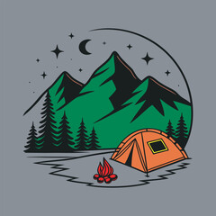 camping in the mountains