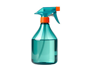 Teal and Orange Plastic Spray Bottle with Trigger for Household and Professional Use