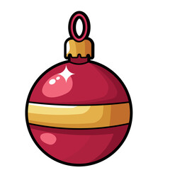 Vintage Red Christmas Ball Ornament Illustration