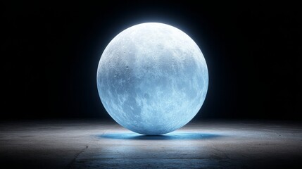 The Moon is displayed in detail against a black backdrop, highlighting craters, Tycho, Oceanus Procellarum, and maria