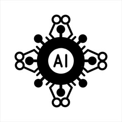 Artificial Intelligence AI Chip Logo. Artificial Intelligence Icon