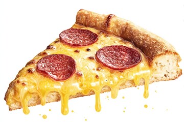 Tasty Pepperoni Pizza Slice Culinary Delight