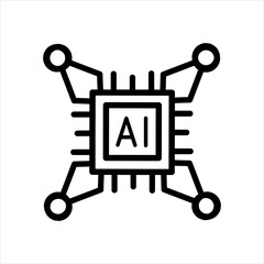 AI chip CPU icon design, AI processor icon logo design