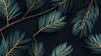 A continuous green backdrop of Christmas fir tree branches serves as a festive New Year pattern, ideal for holiday themes and designs that celebrate the season