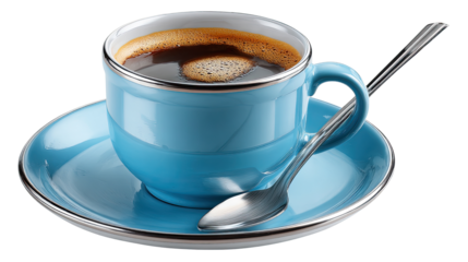 Aromatic Coffee Moment: A steaming cup of rich, dark coffee sits ready, capturing the simple pleasure of a daily ritual.