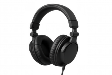 Black over-ear headphones providing personal audio experience for music, podcast, or professional sound monitoring