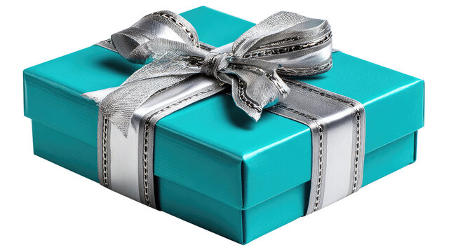 Wrapped Treasure: A beautifully presented gift, adorned with a silvery bow, exudes an air of elegance and anticipation, perfect for any special occasion.