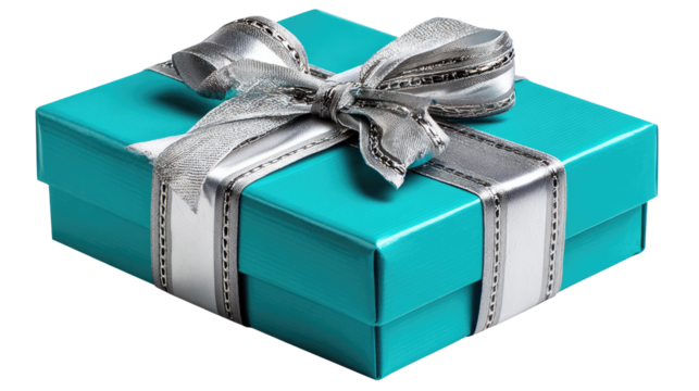 Wrapped Treasure: A beautifully presented gift, adorned with a silvery bow, exudes an air of elegance and anticipation, perfect for any special occasion.