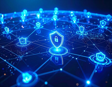 Digital cybersecurity concept visualization