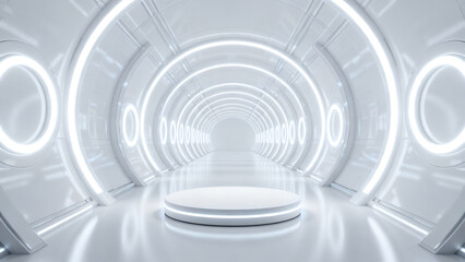 Futuristic White Sci - Fi Tunnel