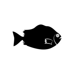 Fish icon isolated on white background. Fish silhouette. Vector illustration.