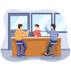 Team Members Collaborating in Office Meeting to Discuss Business Project