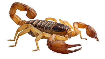 Scorpion: A close-up image of a scorpion, showcasing its unique characteristics and segmented body. This striking visual reveals the intricate details of the arachnid