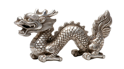 Silver Dragon: A meticulously crafted silver dragon, a symbol of power and good fortune, is captured in exquisite detail, embodying the essence of strength and prosperity.
