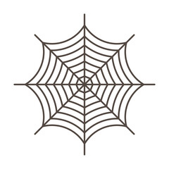 Simple Spider Web Halloween Element Vector Line Art Clipart
