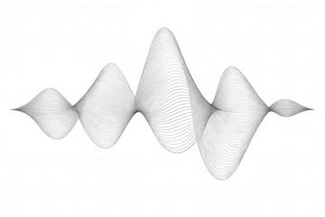 Abstract sound wave visualization representing audio frequency, digital signal, and equalizer waveform art for music and technology transparent background