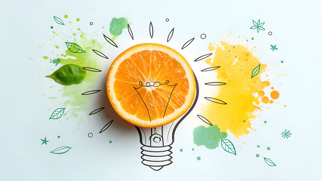 creative idea on orange slice