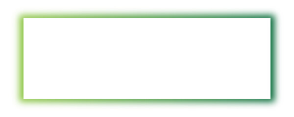 Green gradient rectangular glowing frame isolated on transparent background