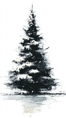 Snow-Covered Pine Tree Illustration