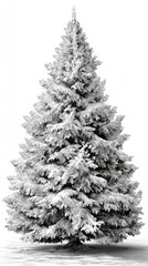 Snow-Covered Pine Tree Illustration