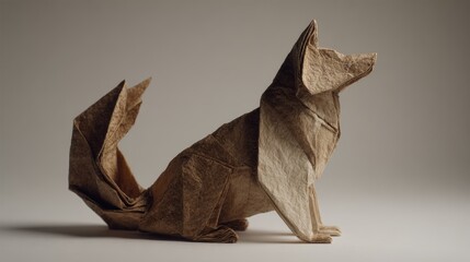Geometric Origami Dog Sculpture