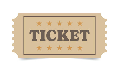 Retro ticket design template. Vector illustration