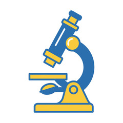 Blue and Yellow Microscope Illustration - Ready for Your Green Screen Projects