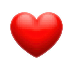 Fototapeta premium Shiny red heart isolated on transparent background, a symbol of love and affection