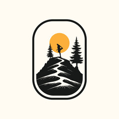 trail run logo vector image