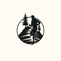 trail run logo vector image