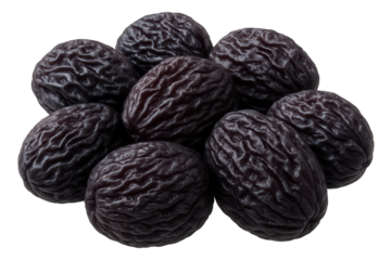 A cluster of baby pattypan squashes in a woven wicker basket.