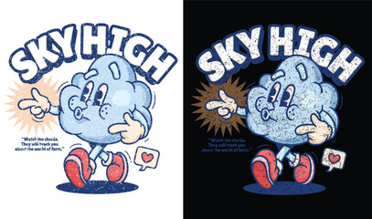 Cartoon Cloud Character with 