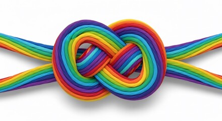 Rainbow Knot Symbolizing Unity and Diversity