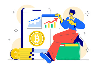 Digital Currency Payment Vector Illustration Featuring Successful Money Transaction and Online Mobile Banking for Digital Shopping in a Background